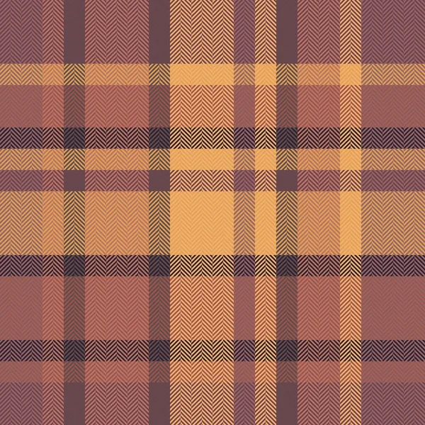 Fabric Vector Check Plaid Textile Pattern Background Seamless Tartan Texture — Stock Vector