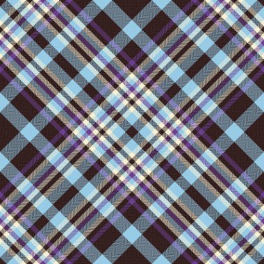 Dokunun vektör kumaş arkaplanı. Ekose kumaş desenli, siyan ve siyah renkli tartan..