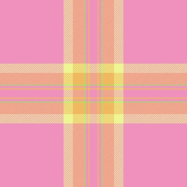Pembe ve kehribar renkli ekose kumaş ile arka plan vektör deseninin pürüzsüz dokusunu kontrol et.