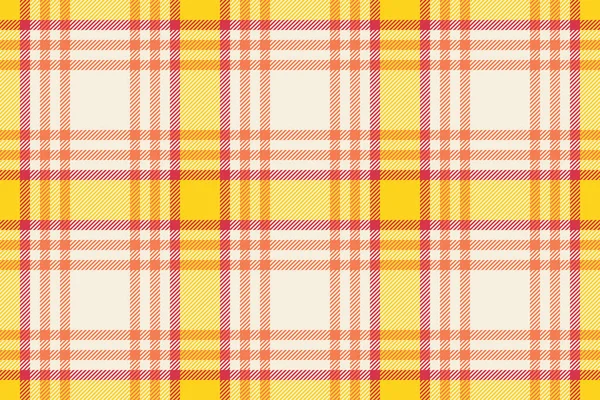 橙色面料格子花纹格子布织物背景矢量的无缝布校核 — 图库矢量图片