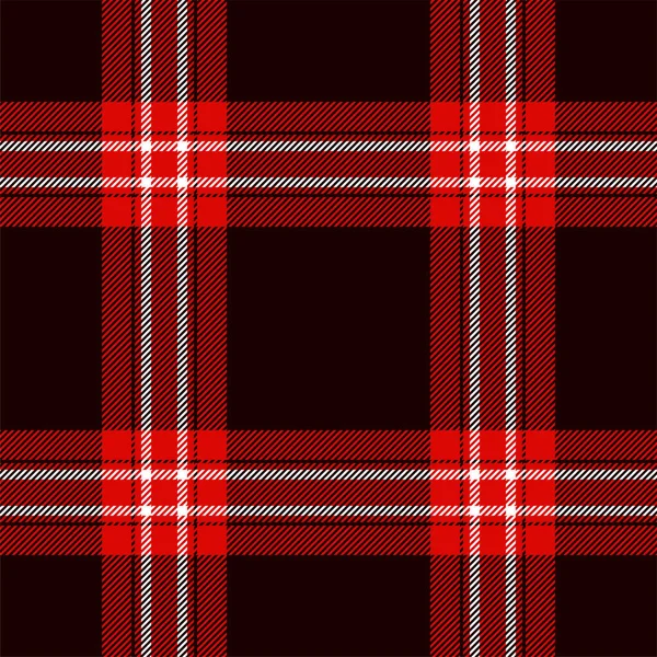 Plaid Seamless Pattern Red Check Fabric Texture Vector Textile Print — Stock Vector