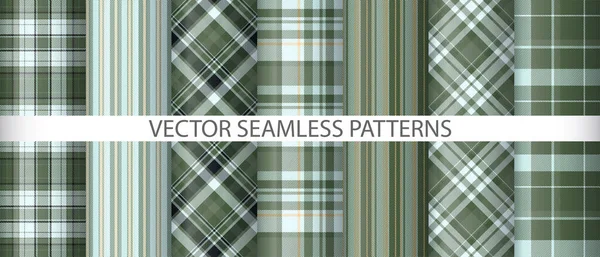Nastavte Kostkovanou Texturu Vzorek Kontroly Pozadí Textilní Bezešvé Textilie Vektorové — Stockový vektor