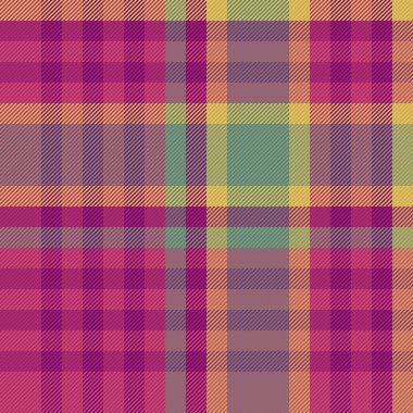Ekose desenli, kumaş arkaplan desenli, pembe ve mor renklerde kumaş dokusuna sahip ekose desenli denetleme..