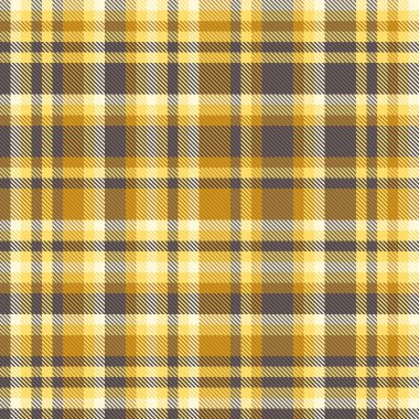 Kehribar ve koyu renklerde ekose kumaş dikişsiz arkaplan dokusunu kontrol eden tekstil vektör deseni.