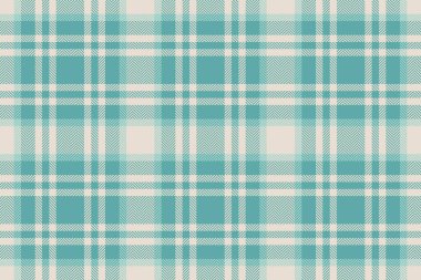 Ekose desenli tartan tekstil vektörü. Tertemiz doku kontrolü kumaşı ışık ve gök mavisi renklerinde..