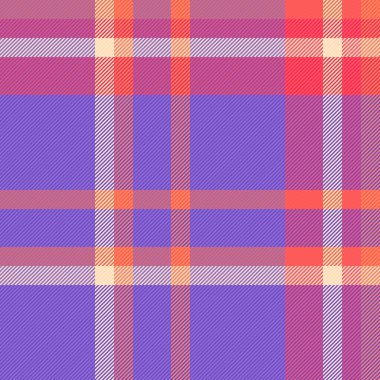 Ekose kumaş desenli ekose kumaşın vektör kontrol arkaplanı çivit ve kırmızı renklerde dikişsiz.