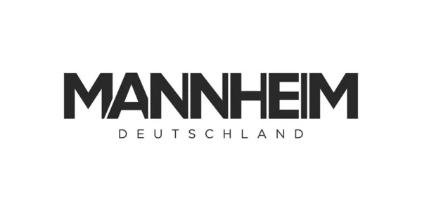 Mannheim Deutschland Σύγχρονη Και Δημιουργική Εικονογράφηση Φορέα Που Χαρακτηρίζει Την — Διανυσματικό Αρχείο