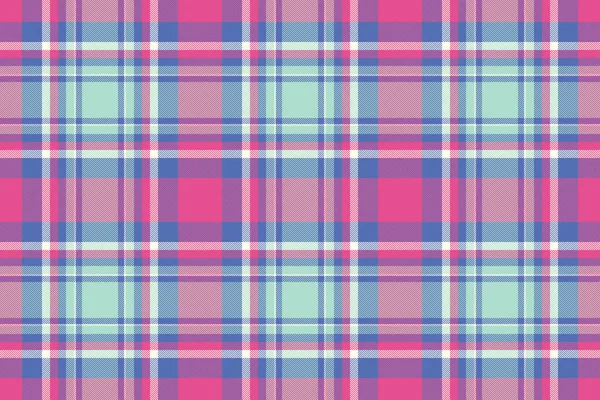 Background Pattern Plaid Seamless Tartan Textile Vector Check Fabric Texture — Stock Vector