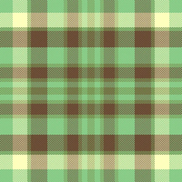浅色和绿色格子布背景矢量检查的无缝格子布织物图案 — 图库矢量图片