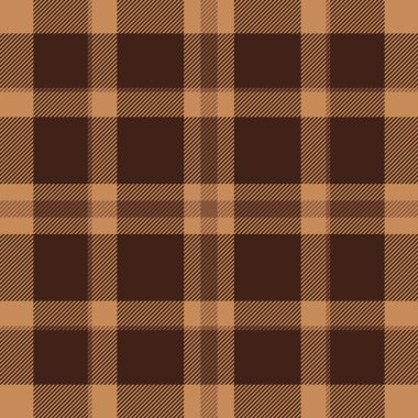 Kalıplı desen vektörünün ekose desenli, kumaş tekstil denetimi arka planı turuncu ve koyu renklerde..