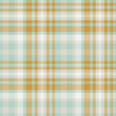 Tartan dokusunun arka plan vektörü beyaz ve açık renkli kumaş desenli ekoseli dikişsiz tekstil.