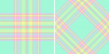 Tekstil tartan deseninin kumaş dokusunu pastel renklerde ekose arkaplan vektörüyle kontrol et.