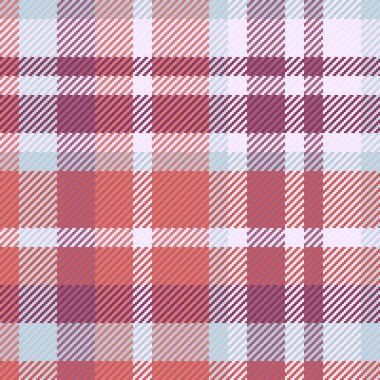 Ekose tartan dokusunun tekstil deseni açık ve pembe renklerde kumaşsız vektör kontrolüyle.