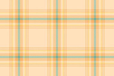 Aydınlık ve turuncu renklerde kumaş vektör arkaplan ekoseli işaretsiz desenli tekstil tartanı.