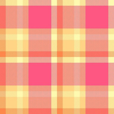 Kırmızı ve kehribar renklerinde kumaş kontrol vektörüyle kusursuz arkaplan dokusu desenli tekstil tartanı.