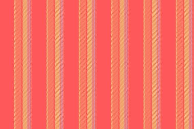 Kırmızı ve turuncu renklerde dikişsiz kumaş dokusu olan tekstil şerit vektörünün dikey desen çizgileri.