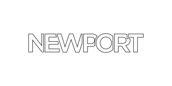 Newport City United Kingdom Design Features Geometric Style Illustration Bold — Stockový vektor