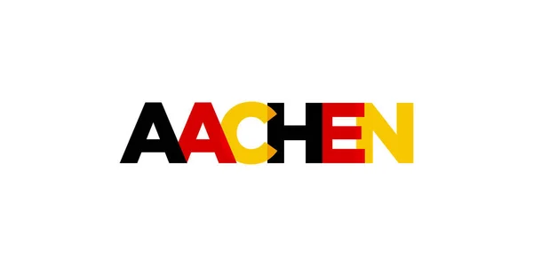 Aachen Deutschland Сучасна Творча Ілюстрація Зображенням Міста Німеччини Дорожніх Значків — стоковий вектор