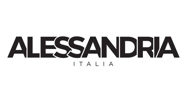 Alessandria Italia Emblem Das Design Weist Einen Geometrischen Stil Auf — Stockvektor