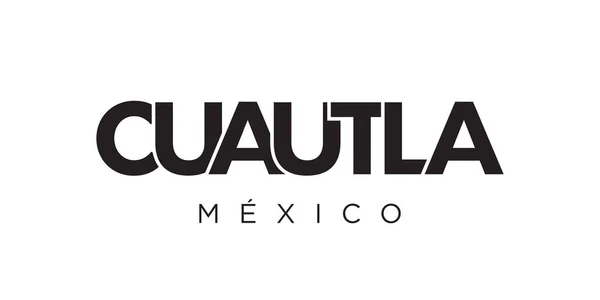 Cuautla Emblema México Design Apresenta Estilo Geométrico Ilustração Vetorial Com —  Vetores de Stock