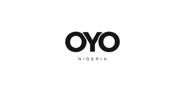 Oyo Nigeria Emblem Design Features Geometric Style Vector Illustration Bold — Stock Vector