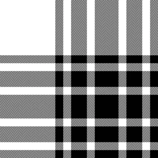 チェック柄の黒白を演奏 シームレスな生地の質感 タータン織物 Print — ストックベクタ