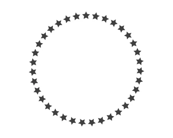 Starta Dekoration Ram Vektor Stjärnor Abstrakt Rund Gräns Cirkelstjärnutmärkelse — Stock vektor