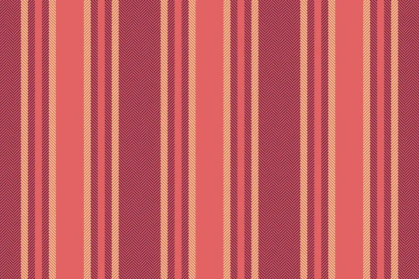 赤とピンクの色で縦縞の背景ベクトルとシームレスなテクスチャ繊維のパターンライン生地 — ストックベクタ