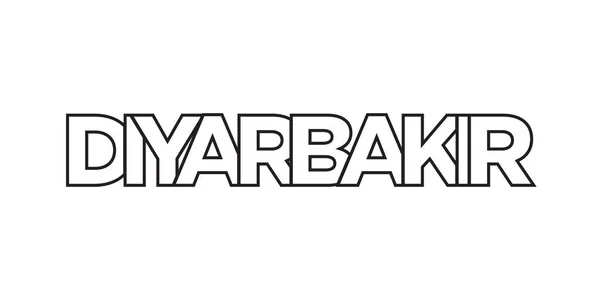 Diyarbakir Dans Emblème Turquie Conception Présente Style Géométrique Illustration Vectorielle — Image vectorielle