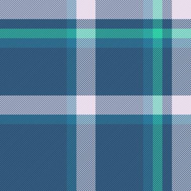 Cyan ve beyaz renklerde tekstil denetimi yapan desenli kumaş vektör ekosisteminin katmansız arkaplanı.