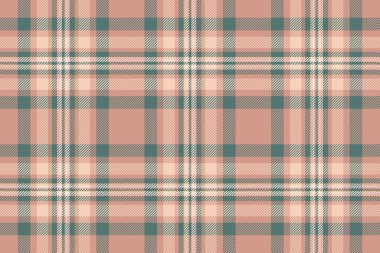 Kırmızı ve pastel renklerde ekose desenli ekose kumaş dokusunun tekstil denetimi.