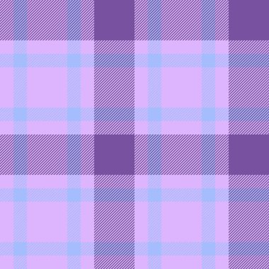 Ekoseli desenlerin Tartan vektör dokusu ışık ve menekşe renklerinde tekstil dikişsiz kumaş arkaplanı ile kontrol.