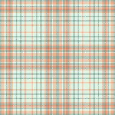 Açık ve turuncu renklerde tekstil vektör tartan kumaşı ile dokunun ekose desenli denetimi.