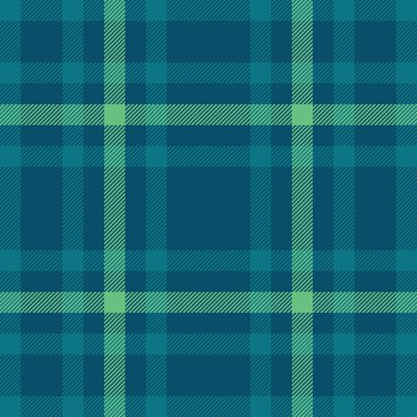 Ekose desenli, siyanür ve yeşil renklerde ekose desenli, dikdörtgen kumaştan bir kumaş..