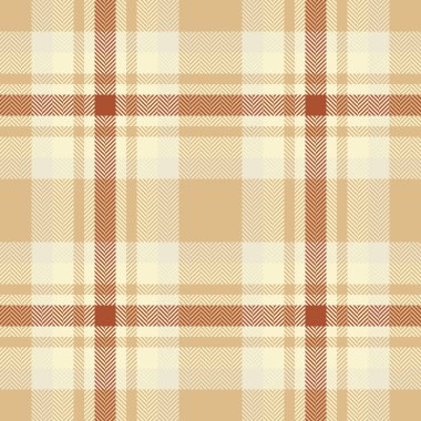 Ekoseli kumaş dokusu. Tartan vektör desenli. Aydınlık ve iri ahşap renklerde..