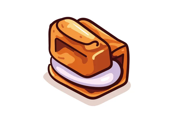 Dulce Pastel Vector Ilustración Símbolo Comida Postre Elementos Diseño Panadería — Vector de stock