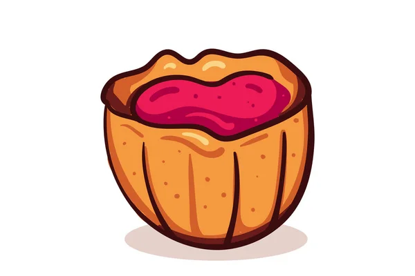 甘いケーキのベクトルイラスト デザートの食べ物のシンボル ベーカリーのデザイン要素 バッジ ラベル アイコン オブジェクト — ストックベクタ