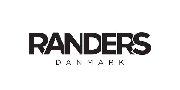 Randers Στο Έμβλημα Της Δανίας Για Την Εκτύπωση Και Διαδίκτυο — Διανυσματικό Αρχείο