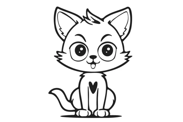 Cute Cat Clipart Vector Illustration Cartoon Kitten Icon Logo Fun — Stock Vector