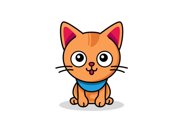 Nette Katze Cliparts Vektor Illustration Cartoon Kätzchen Symbol Und Logo — Stockvektor