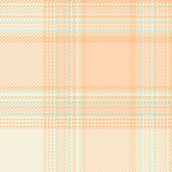 パターンの生地タータン繊維オレンジとベージュの色で再生ベクトルチェックの背景とシームレスなテクスチャ — ストックベクタ