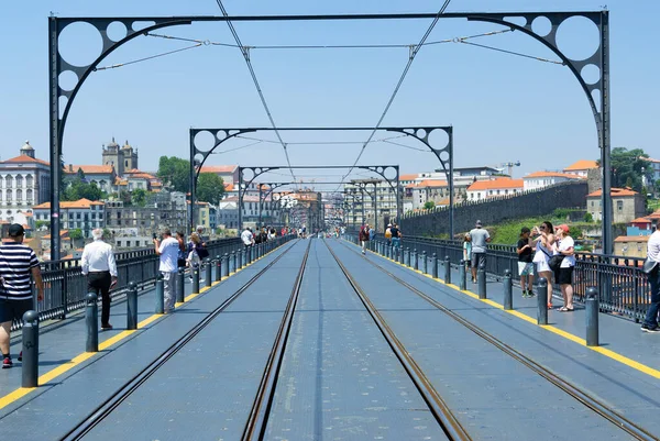 Porto Portugalia Czerwca 2023 Most Ponte Luis Przez Rzekę Douro — Zdjęcie stockowe