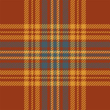 Ekose kontrol deseni turuncu ve kırmızı renklerde. Kusursuz kumaş dokusu. Tartan tekstil baskı tasarımı.