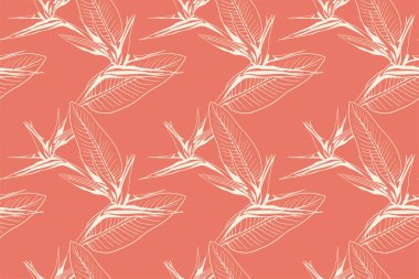 Floral pattern seamless background. Foliage and flower wallpaper design of nature. Vector illustration.