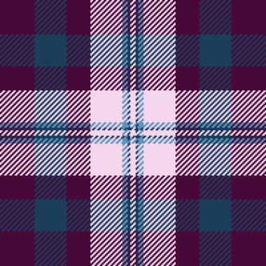 Ekose arkaplanlı tartan tekstil vektörü kumaş desen kontrolü ile koyu ve cyan renklerinde.