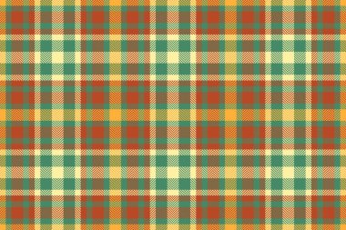 Yeşil ve kırmızı renklerde renksiz tartan kontrol arkaplanı olan vektör dokusu ekoseli kumaş deseni.
