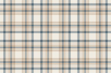 Pastel ve beyaz renklerde kumaş arka plan ekose vektörlü tekstil kontrol tartanının kusursuz dokusu.