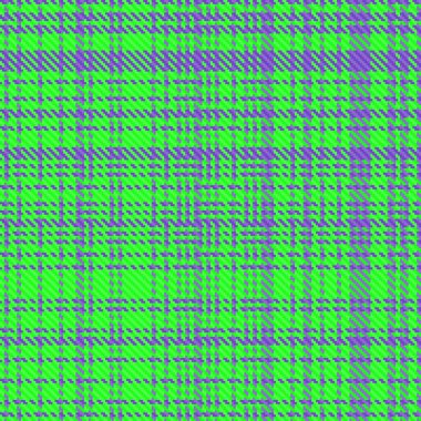 Yeşil ve mor renkli tekstil kumaş desenli vektörsüz vektör arkaplanının ekoseli kontrolü.