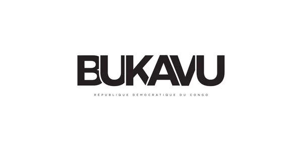Bukavu Kongó Emblémában Nyomtatott Web Design Funkciók Geometrikus Stílus Vektor — Stock Vector