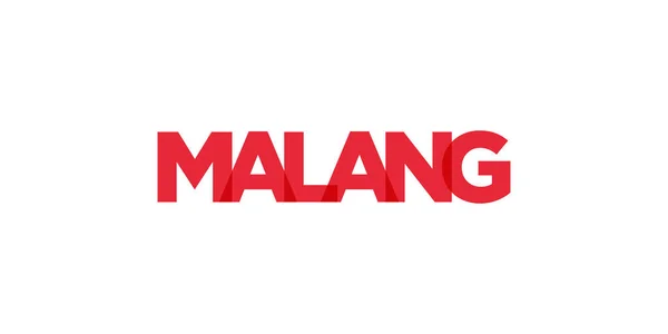 Malang Nello Stemma Indonesiano Stampa Web Design Presenta Uno Stile — Vettoriale Stock